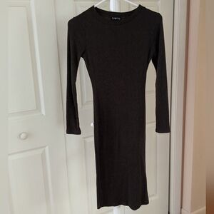 Timing Green Stretchy Long Sleeve Dress
